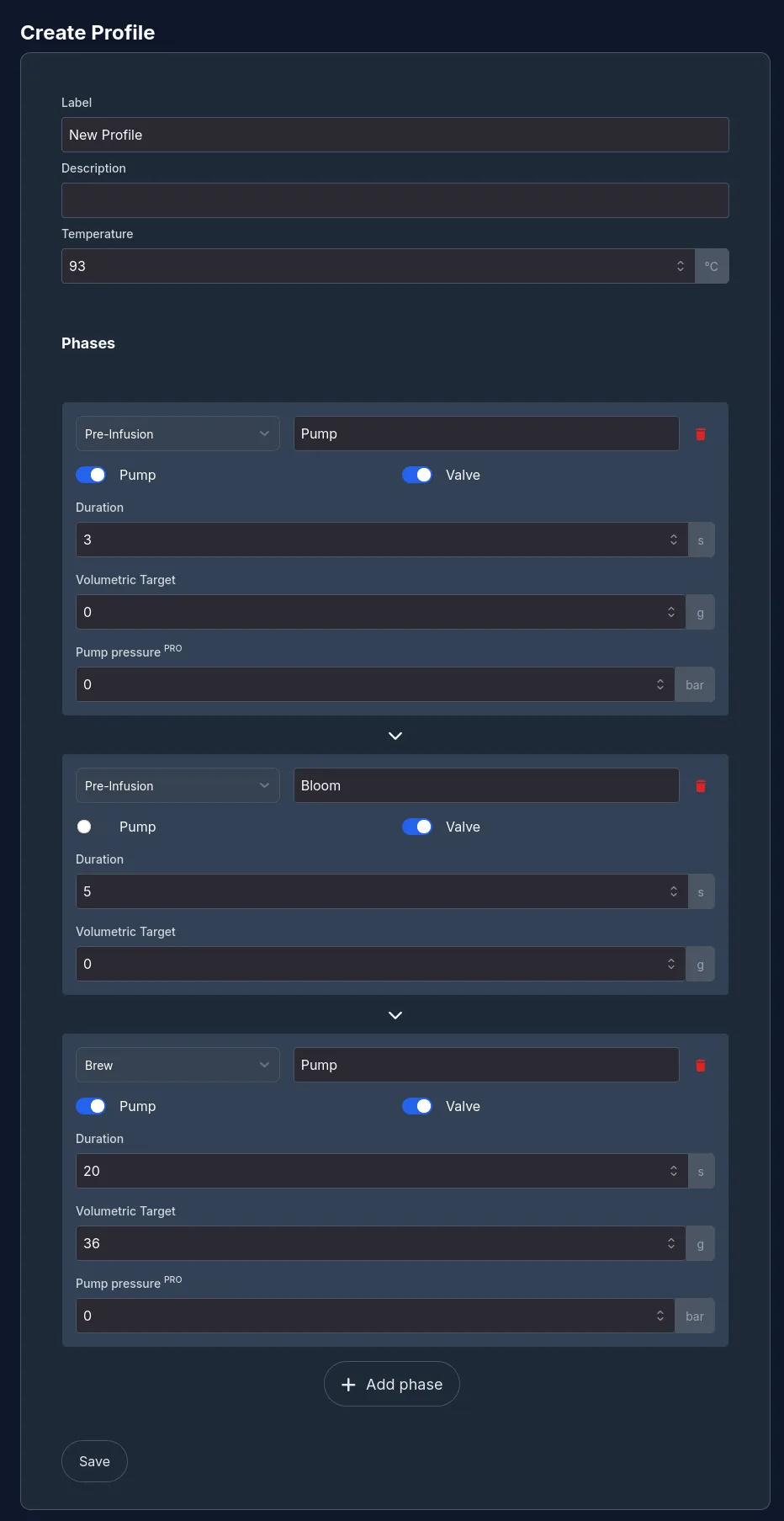 Blank profile screen