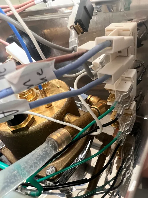 Coffee and Steam buttons wired in low voltage to the PCB