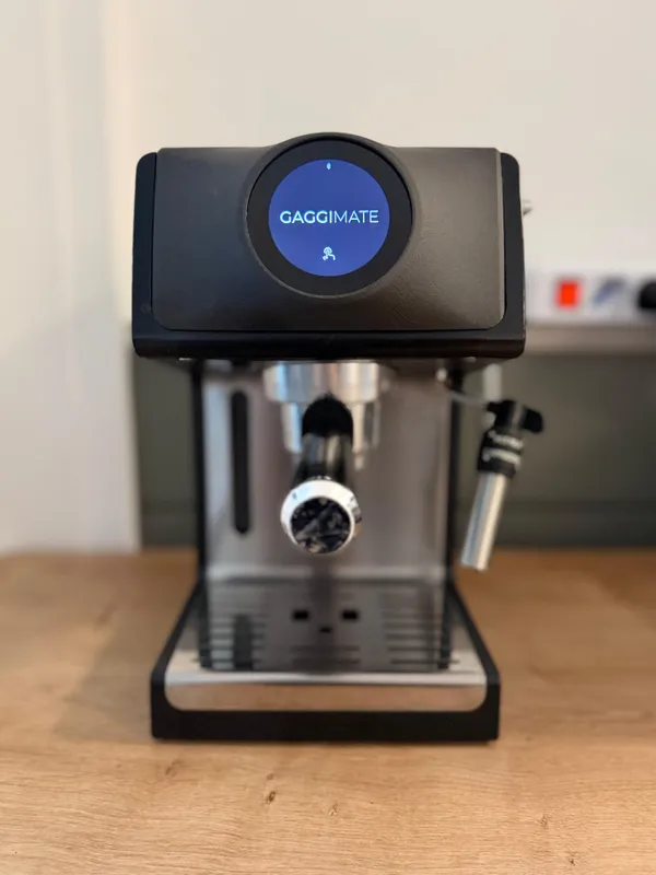 GaggiMate installed on a DeLonghi ECP, in black