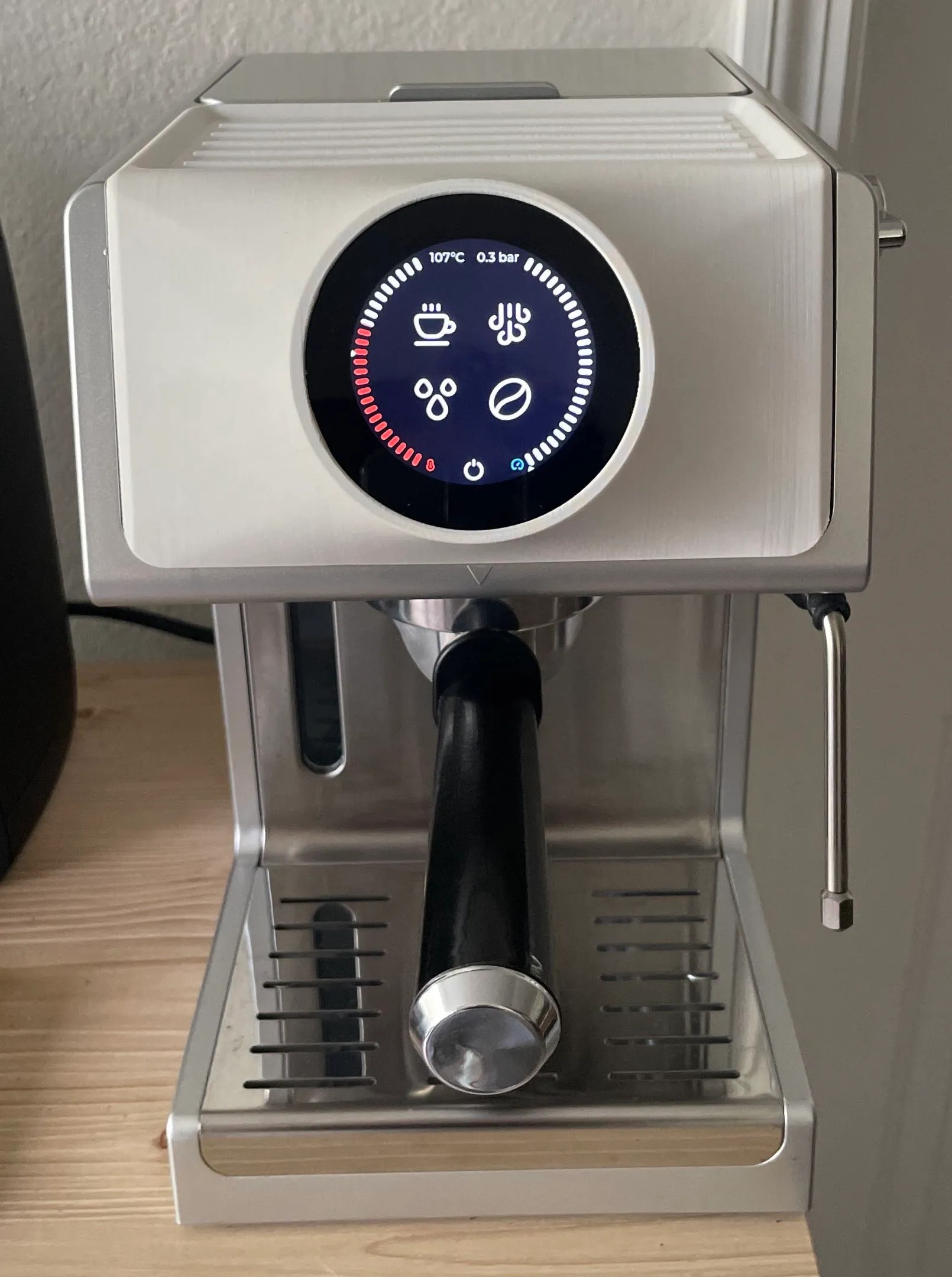 GaggiMate installed on a DeLonghi ECP, in white