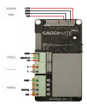 Diagram of the PCB and connections