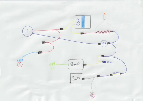 Hand-drawn wiring diagram